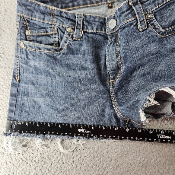 Kut From The Kloth Shorts Womens 14 Blue Cut Off Frayed Hem Distressed Stretch - Picture 12 of 16